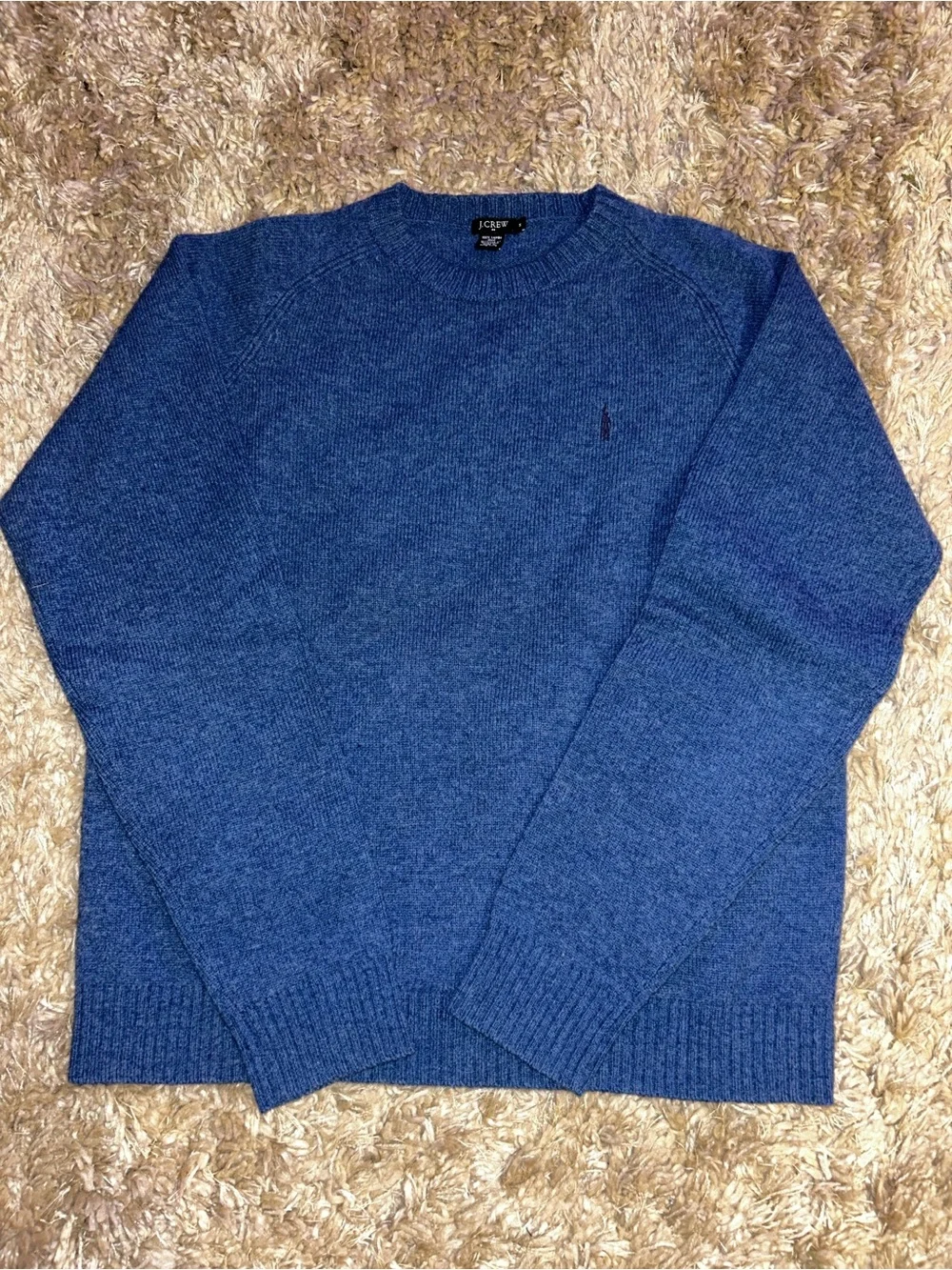 J. Crew Men's Heathered Navy Crewneck Sweater